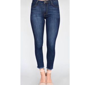 Just Black High Rise Fray Skinny Jeans